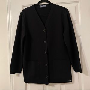 SAINT JAMES Woman’s Pure New Wool Black Cardigan Sweater Size M~L